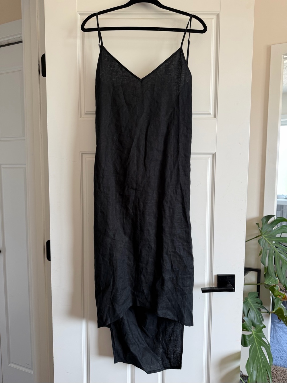 Black High-Low Dress with back drape